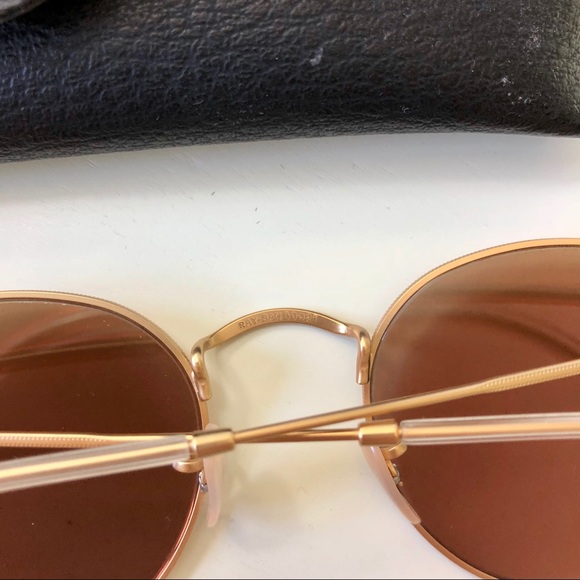 [Ray-Ban] Rose Gold Round Flash Lenses RB3447